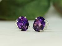 ต่างหู amethyst ring พลอยแท้ อะเมทิสต์ อัญมณี ราศีกุม สีม่วง หัวแหวน เสริมดวงวันเสาร์ เสริมทรัพย์ พลอยดิบ พลอยแท้ มีใบเซอร์ฯ