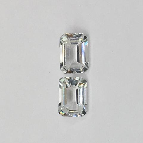 White Topaz  พลอยโทพาสขาว เหลี่ยมมรกต Emerald cut  เพชรแท้ พลอยแท้ พลอยเสริมดวง สีขาว ดูดวง ราศี เมษ ของขวัญวันเกิด แก้ชง เสริมการเงิน ใบเซอร์ ไลลา