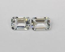 White Topaz  พลอยโทพาสขาว เหลี่ยมมรกต Emerald cut  เพชรแท้ พลอยแท้ พลอยเสริมดวง สีขาว ดูดวง ราศี เมษ ของขวัญวันเกิด แก้ชง เสริมการเงิน ใบเซอร์ ไลลา
