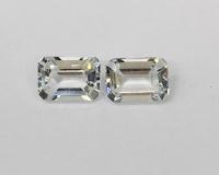 White Topaz  พลอยโทพาสขาว เหลี่ยมมรกต Emerald cut  เพชรแท้ พลอยแท้ พลอยเสริมดวง สีขาว ดูดวง ราศี เมษ ของขวัญวันเกิด แก้ชง เสริมการเงิน ใบเซอร์ ไลลา