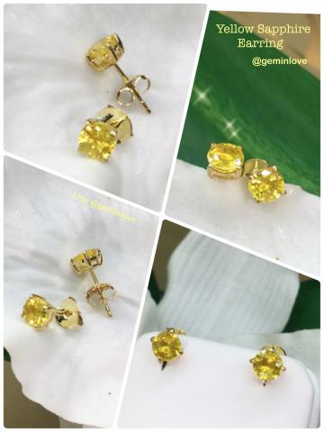 yellow sapphire พลอยบุษราคัม บางกะจะ จันทบุรี สีเหลืองส้ม เสริมดวง ดูดวง แก้ชง แหวน พลอยแท้  มีใบเซอร์ 